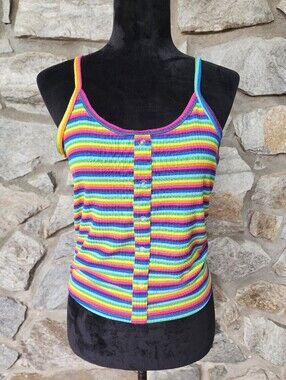 NWT Hot Topic Rainbow Striped Tank Top
